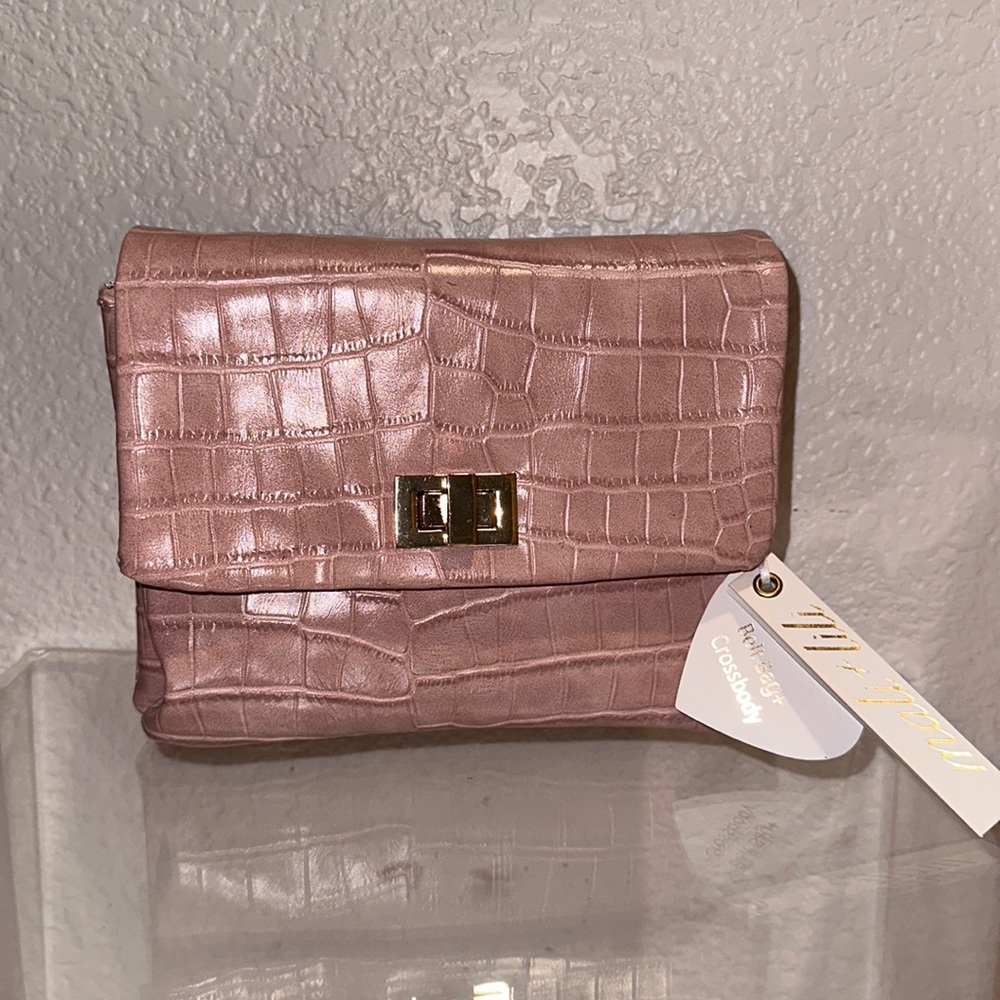 Blush Leather Belt Bag + Crossbody